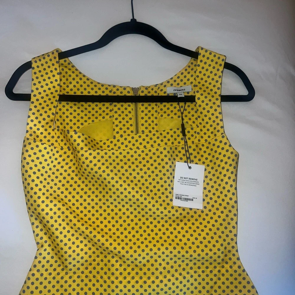 NWT Miaou Yellow Polka Dot Imogene Corset Top - Picture 4 of 10